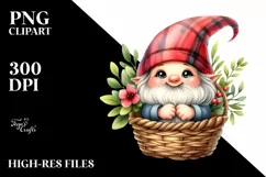 Watercolor Cute Gnome Smiling Clipart Product Image 1