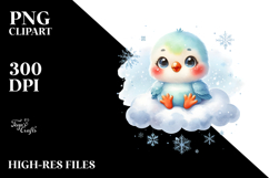 Cute Vibrant Retro Baby Parrot PNG Product Image 2