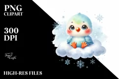 Cute Vibrant Retro Baby Parrot PNG Product Image 1