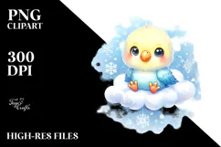 Cute Vibrant Retro Baby Parrot PNG Product Image 2