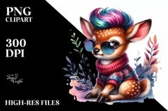 Cute Baby Deer Sitting PNG Product Image 1