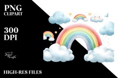 Rainbow Between Clouds PNG Product Image 2