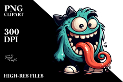 Colorful Monster with Bow Tie PNG Product Image 2