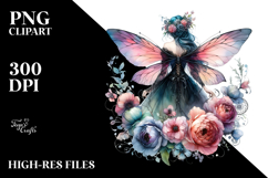 Creative Gothic Fairy on Flower, PNG Product Image 2