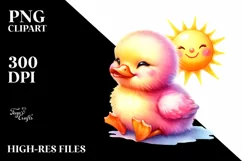 Sitting Smiling Sun Baby Duck PNG Product Image 2