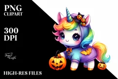Cute Baby Unicorn Halloween Clipart Product Image 1