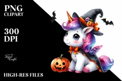 Cute Baby Unicorn Halloween Clipart Product Image 1
