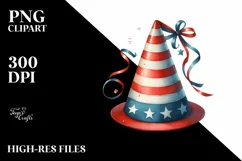 Watercolor Vintage Party Hat Flag Clipart Product Image 1