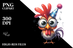 Funny Rooster Party Hat Clipart Product Image 2