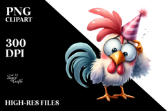 Funny Rooster Standing in 2 Legs | Clipart Product Image 2