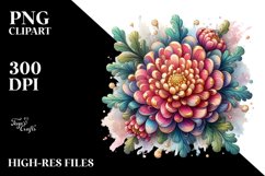 Vibrant Pastel Chrysanthemum PNG Product Image 3