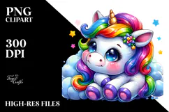 Cute Baby Unicorn, PNG Product Image 2