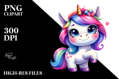 Baby Unicorn, Vibrant PNG Product Image 2