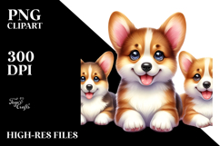 Watercolor Cute Pembroke Welsh Corgi, Happy Dog PNG Product Image 2