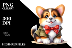 Watercolor Cute Pembroke Welsh Corgi, Happy Dog PNG Product Image 2