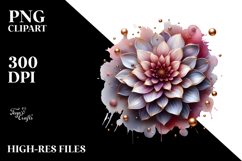 Glossy Dahlia Splash PNG Product Image 2