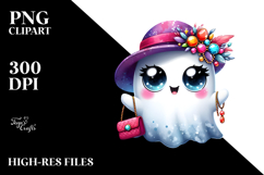 Chibi-Style Cute Ghost with Glam Accessories Product Image 2