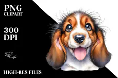 Happy Basset Hound, Transparent PNG Product Image 2
