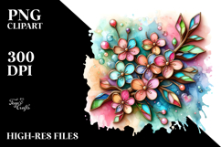 Vibrant Pastel Cherry Blossom Stained PNG Product Image 2