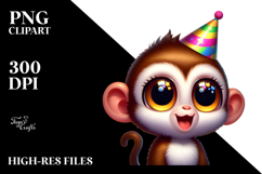 Playful Cartoon Monkey PNG Product Image 2