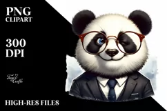 Funny Panda Suit Watercolor Clipart Product Image 3