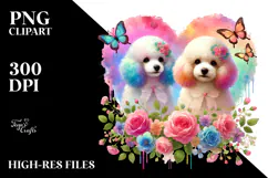 Colorful Poodle with Heart PNG Product Image 2