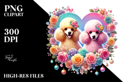 Colorful Digital Painting of Poodle with Heart Product Image 2