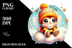 Cute Vibrant Retro Baby Bee PNG Product Image 3