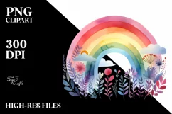 Colorful Watercolor Rainbow, Transparent PNG Product Image 3