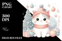 Christmas Cat Pastels, Transparent PNG Product Image 2