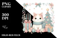 Pastel Christmas Scene, Transparent PNG Product Image 2