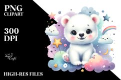 Colorful Polar Bear Baby | Watercolor | Stars Product Image 1
