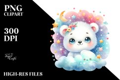 Colorful Polar Bear Baby | Watercolor | Stars Product Image 3