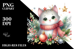 Cute Santa Hat Cat PNG Product Image 2