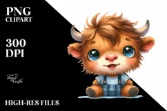 Funny Expressive Highland Cow, Transparent PNG Product Image 3
