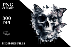 Grungy Skull Butterfly,Transparent PNG Product Image 2