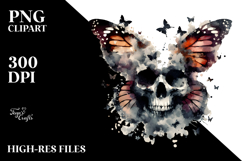Grungy Skull Butterfly,Transparent PNG Product Image 2