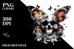 Grungy Skull Butterfly,Transparent PNG Product Image 2