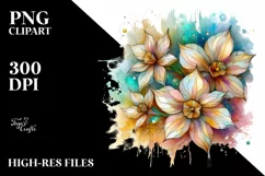 Stained Narcissus Watercolor Splash | Sublimation | Clipart Product Image 1