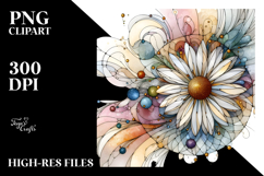 Abstract Stained Daisy PNG Product Image 2