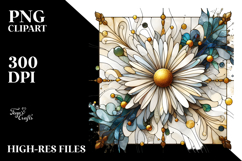 Abstract Stained Daisy PNG Product Image 2