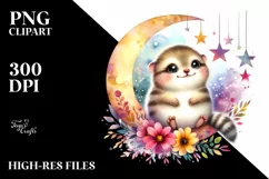 Colorful Lemming Baby | Watercolor | Moon Product Image 1