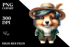 Funny Hat Shetland Sheepdog | Clipart Product Image 1