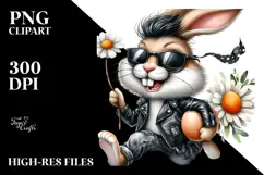 Bunny with Goofy Teeth and Leather PNG Product Image 2