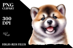 Watercolor Baby Akita with Happy Eyes PNG Product Image 2