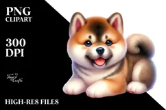 Baby Akita with Big Eyes PNG Product Image 2