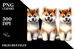 Watercolor Baby Akita with Happy Eyes PNG Product Image 2