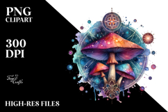 Vibrant Celestial Mushroom PNG Product Image 2
