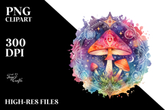Vibrant Celestial Mushroom PNG Product Image 2