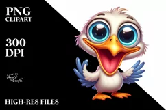 Colorful Cartoon Baby Pelican Clipart Product Image 3